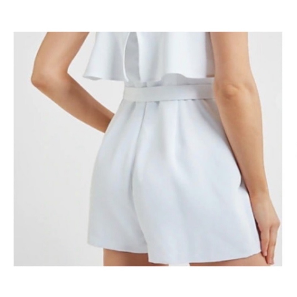 Express White Ruffle Top Cami Romper - Picture 4 of 13